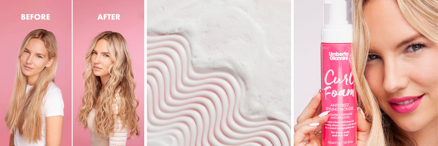 Spuma modelatoare anti-frizz pentru parul cret Curl Foam, 200 ml, Umberto Giannini